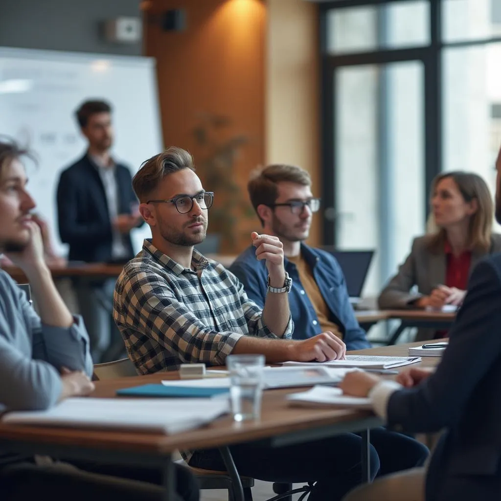 Engaged audience at a Calaman workshop